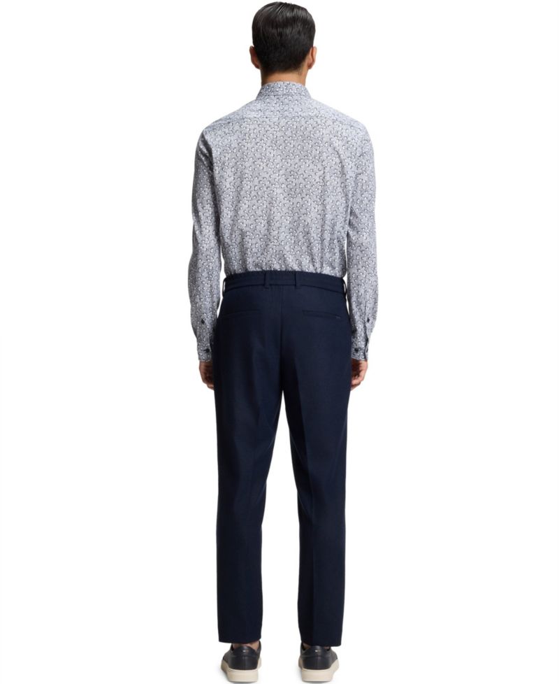 Men's Printed Cotton Blend Slim-Fit Dress Shirt