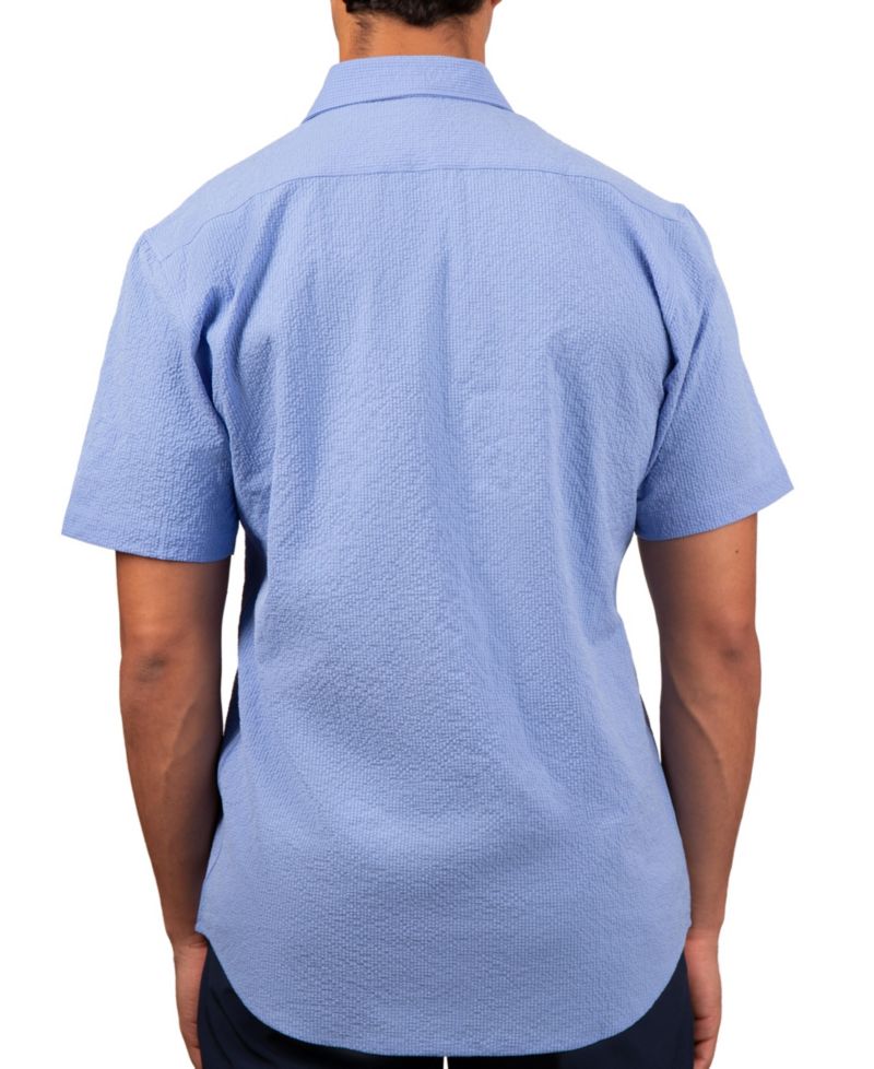 Men's Solid Seersucker Short Sleeve Shirt