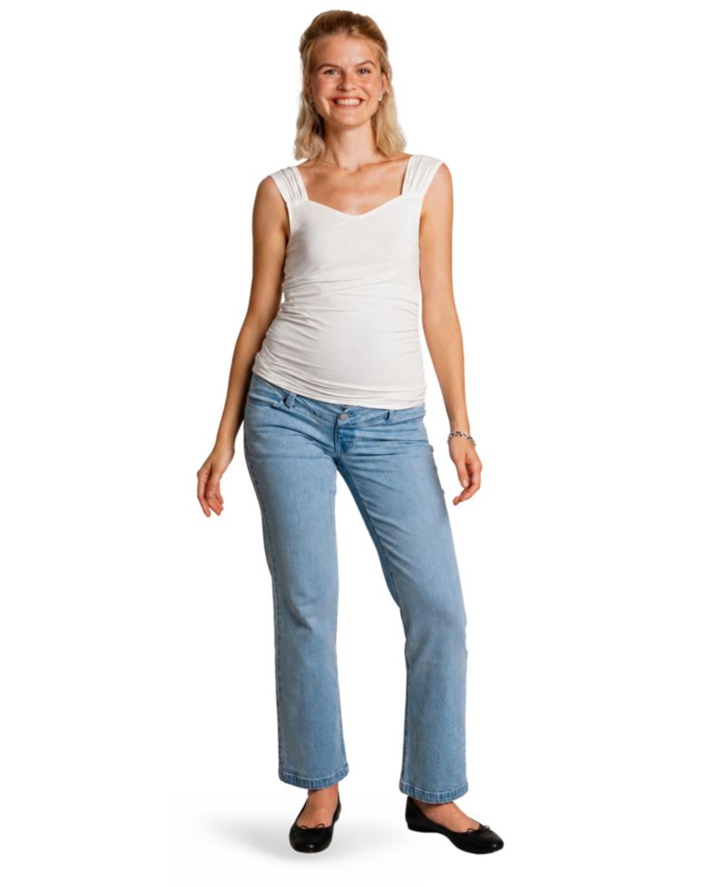 Hailey Straight-Leg Over-the-Belly Maternity Jeans