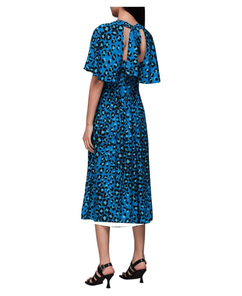 Women's Painted Leopard Amelia Short-Sleeve Midi Dress