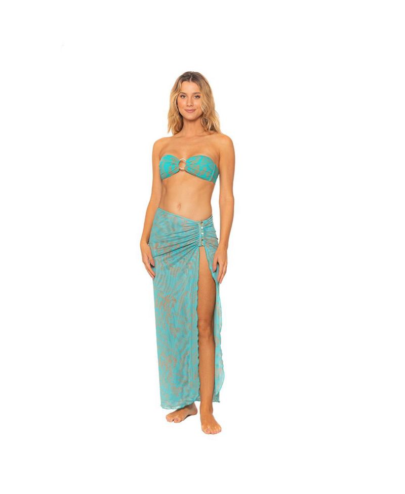 Women's Mesh Side Slit Long Skirt Cover-up