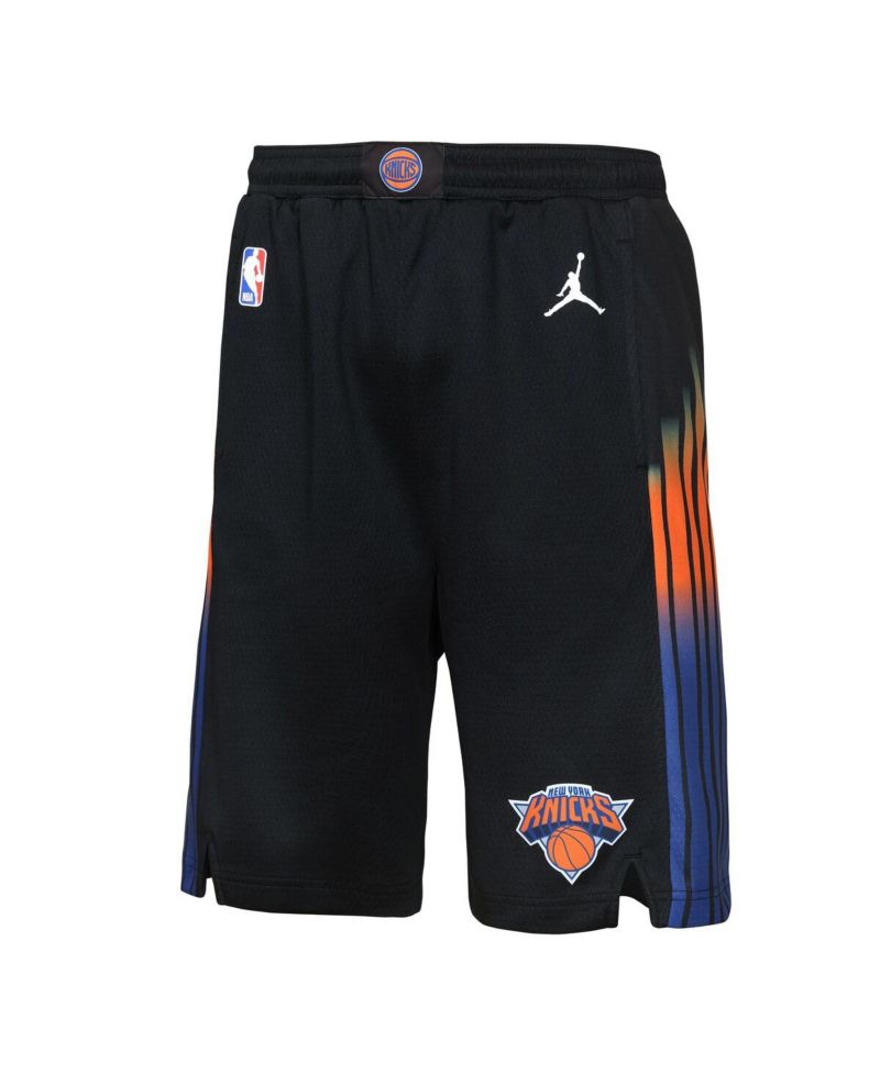 Big Boys and Girls Black New York Knicks Authentic Statement Edition Swingman Shorts