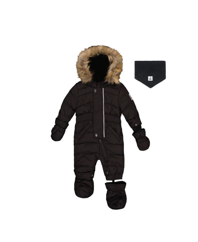 Baby ( 6M to 24M ) Unisex Original One Piece Puffy Snowsuit with Removable Mittens and Boots
