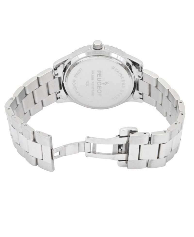 Men's 40mm Blue Dial Sport Bezel Stainless Steel Bracelet Watch