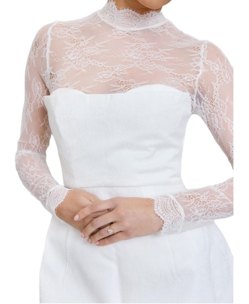Women's Lace Sleeve Cup Detail Mini Dress