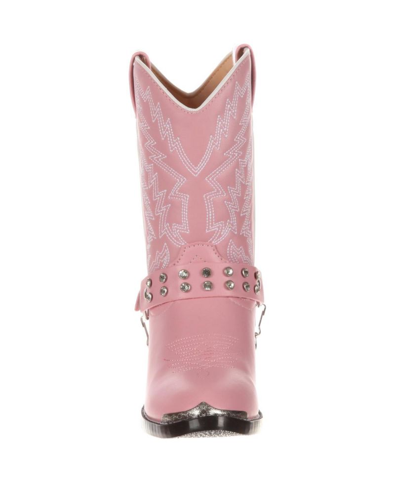 Lil' Little Kid Pink Rhinestone Western Boot