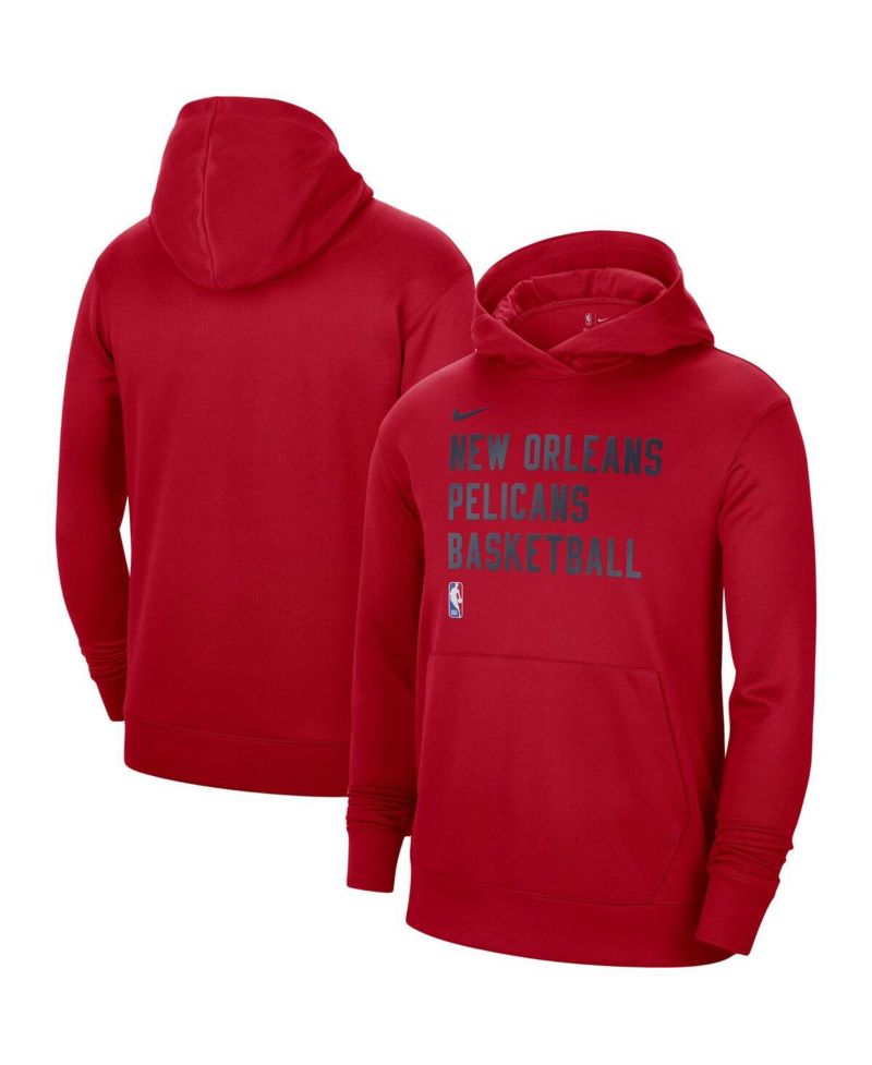 Men's and Women's Red New Orleans Pelicans 2023/24 Performance Spotlight On-Court Practice Pullover Hoodie