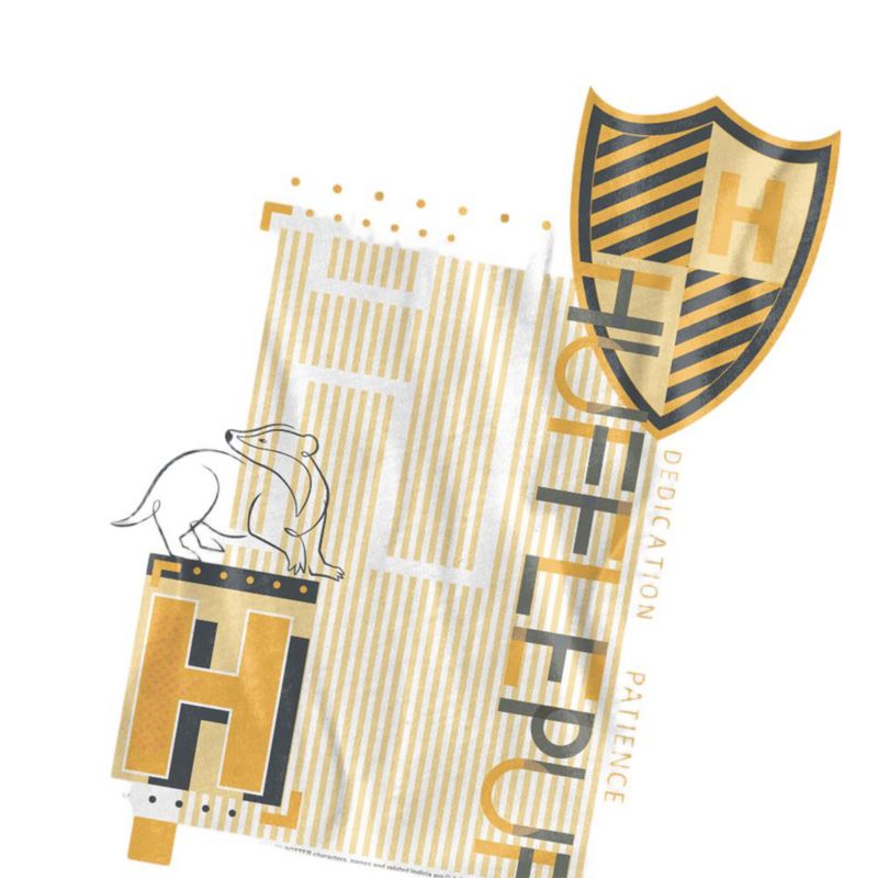 Men's Hufflepuff Pattern Crest T Shirt