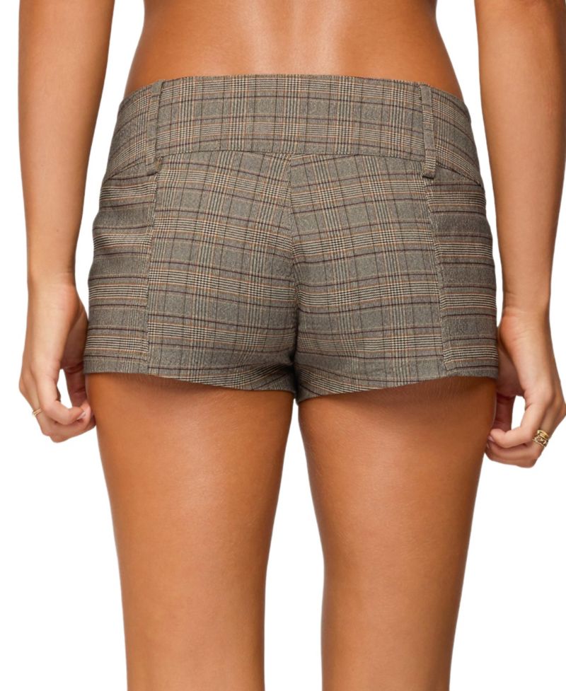 Women's Ayvey Plaid Tailored Micro Shorts