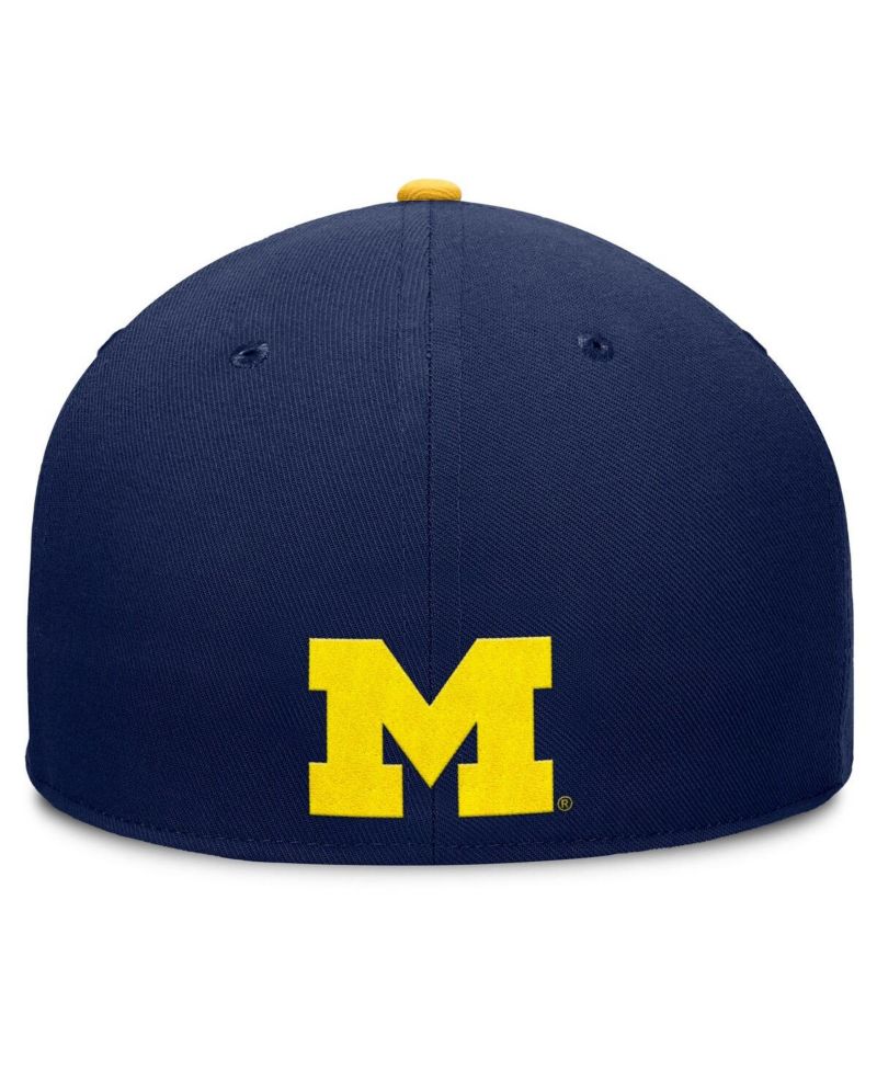 Men's Navy Michigan Wolverines Pick Off Fitted Hat
