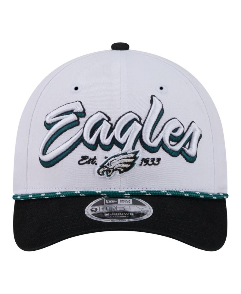 Men's White Philadelphia Eagles Team Loyal A-Frame 9FORTY Adjustable Hat