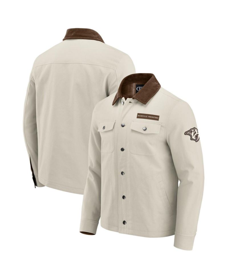 Darius Rucker Collection by Men's Tan Nashville Predators Midweight Canvas Full-Button Jacket