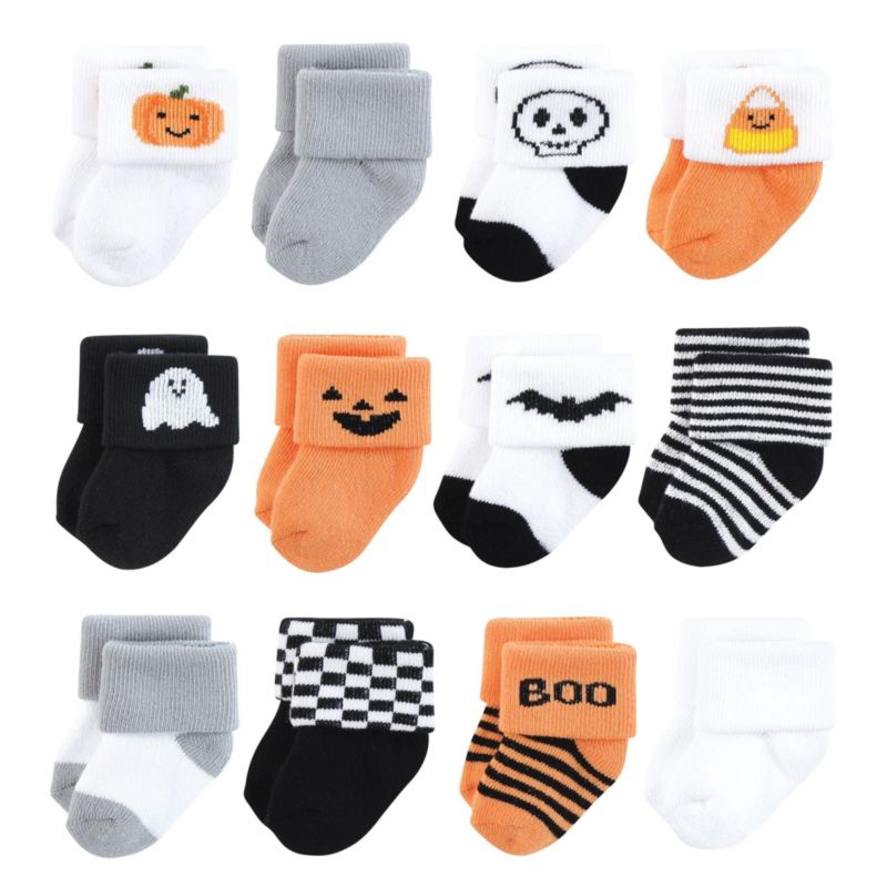 Infant Baby Cotton Rich Newborn and Terry Socks 12-Pack