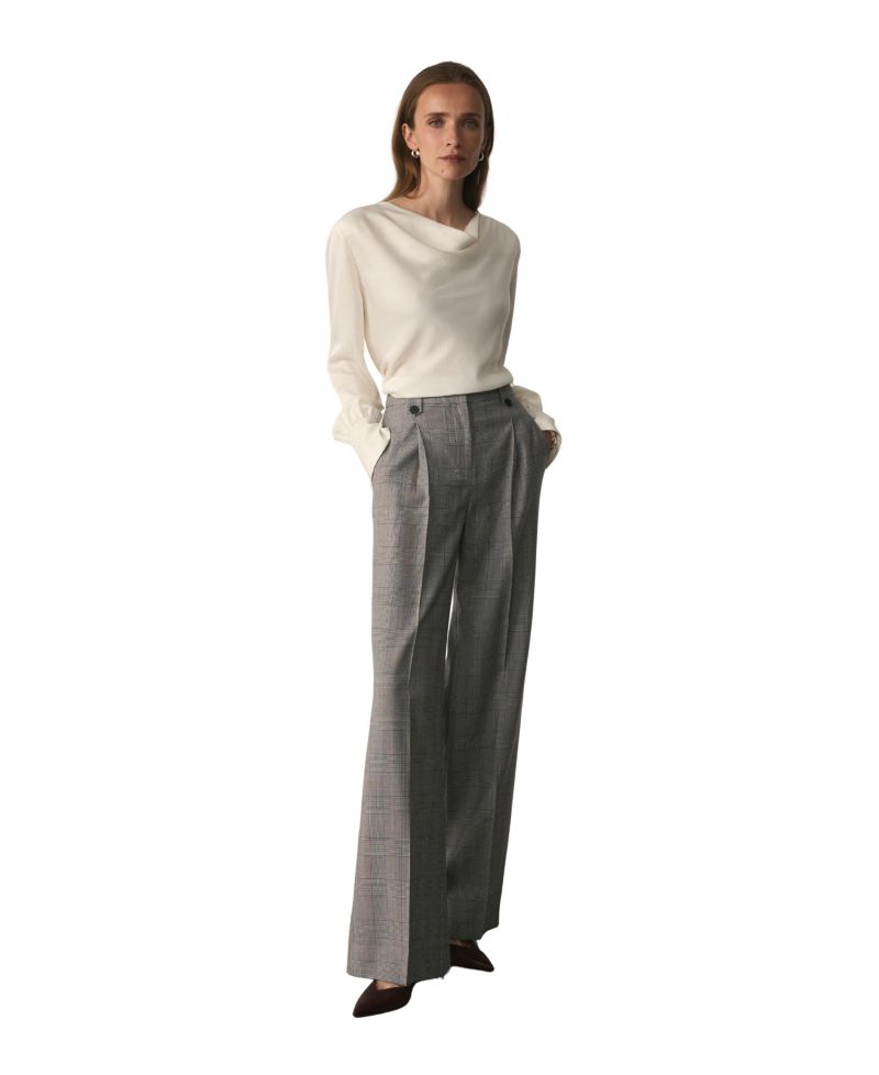 Women's Loano Long-Sleeve Cowl Neck Satin Blouse