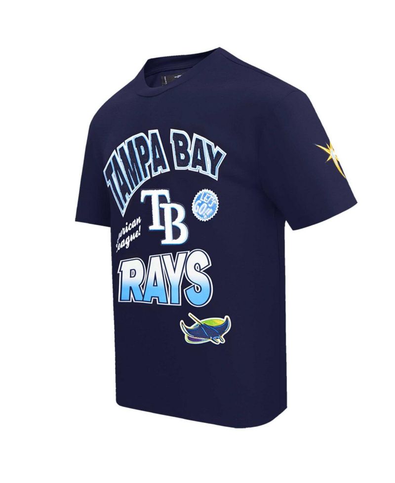 Men's Navy Tampa Bay Rays Turn It Up Dropped Shoulder T-Shirt
