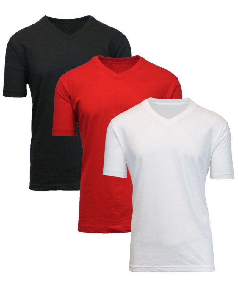 Men's Short Sleeve V-Neck T-shirt, Pack of 3