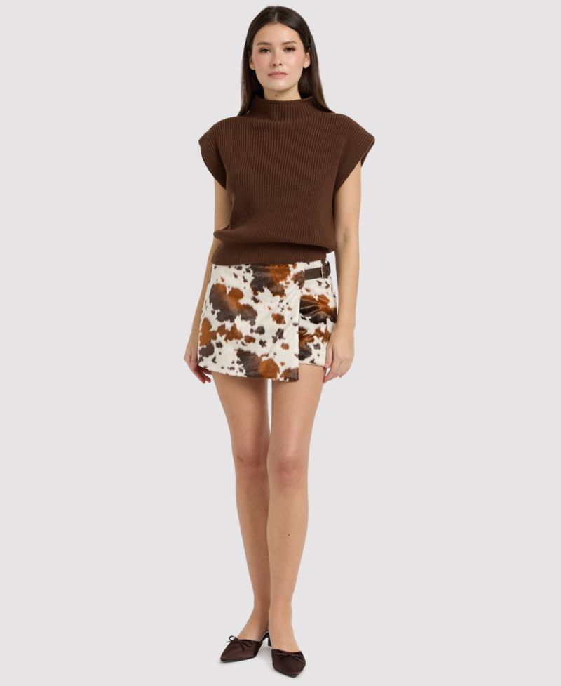 Women's Yumi Animal-Print Wrap Mini Skort