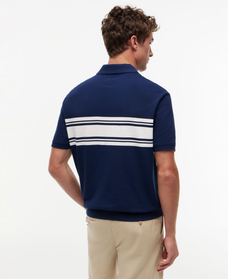Men's Placed Breton Stripe Polo Shirt