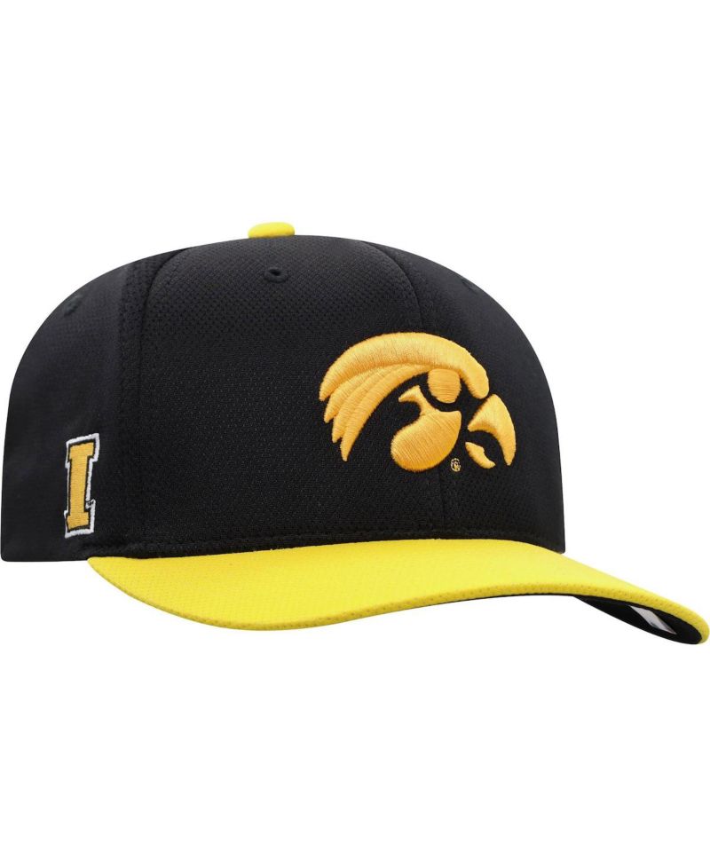 Men's Black, Gold Iowa Hawkeyes Two-Tone Reflex Hybrid Tech Flex Hat