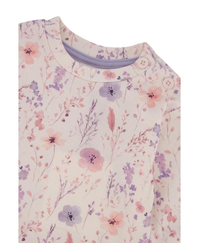 Baby Girls Cotton Pants and Top Set Printed Flowers