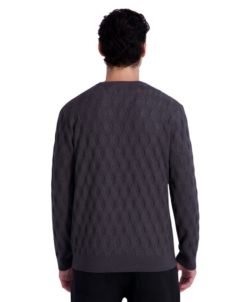 Men's Diamond Texture Crewneck Sweater