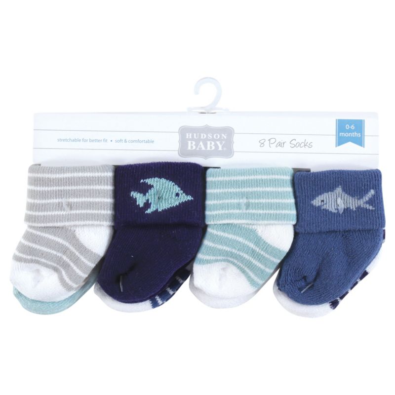 Baby Boys Hudson Comfort 8-Pack Terry Socks