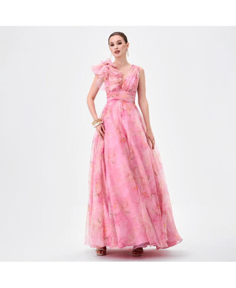Women's Cressida Ruffle Shoulder Gown