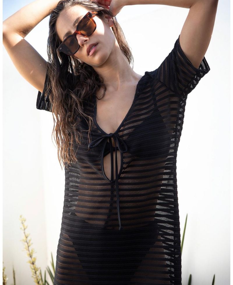Women's Dorin Black Swim Cover Up