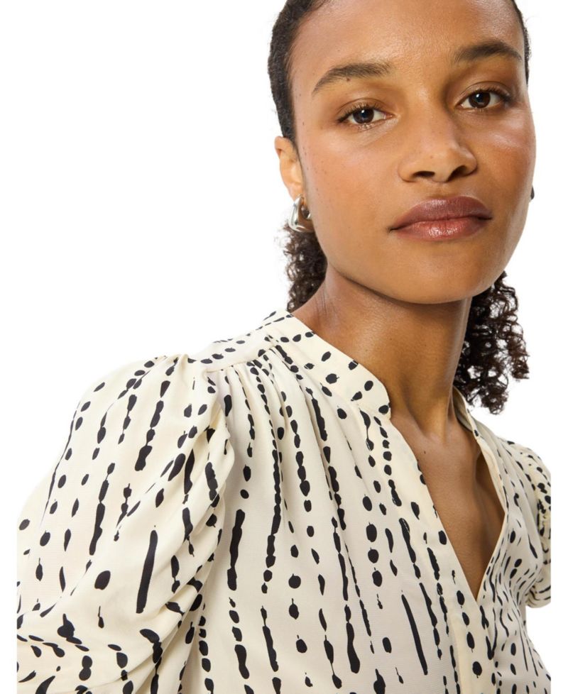 Women's Dashed Spot Gathered Blouse