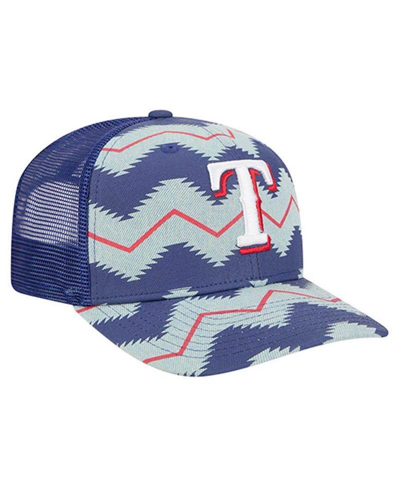 Men's Denim/Royal Texas Rangers Aztec Denim 9SEVENTY Adjustable Hat