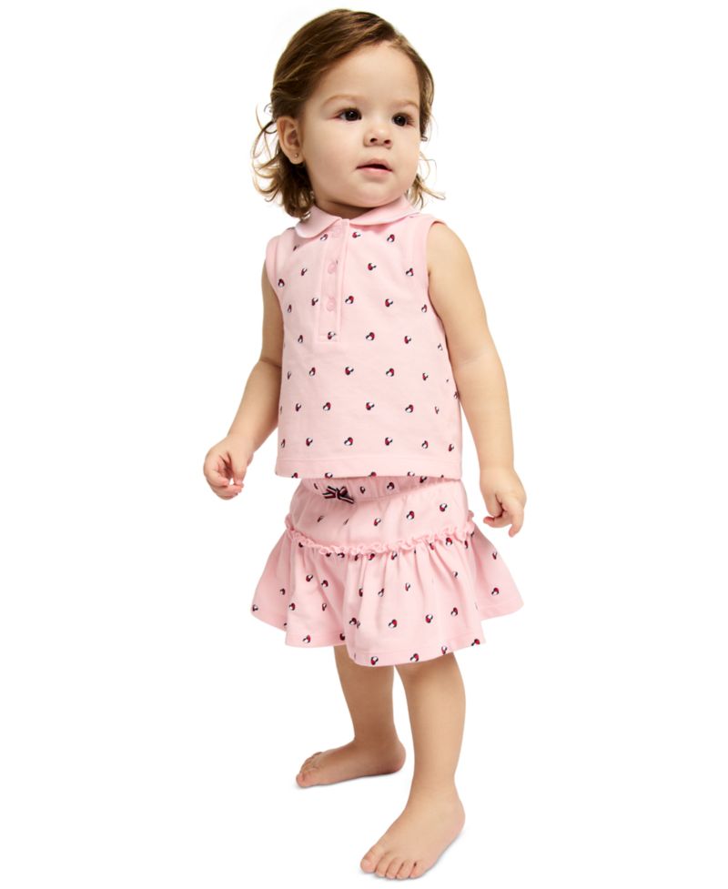 Baby Girls' Printed Top and Skirted Bloomers, 2-Piece Set