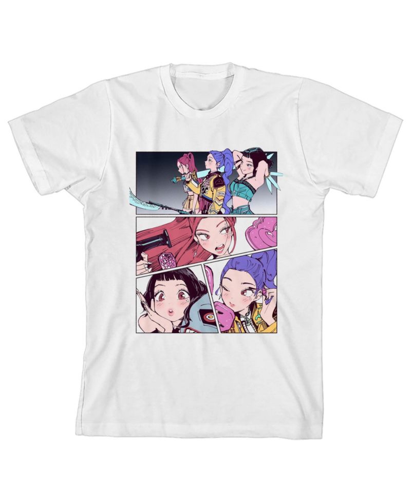 Big Boys Huntr/X Panel Art Youth White Crew Neck Short Sleeve T-shirt