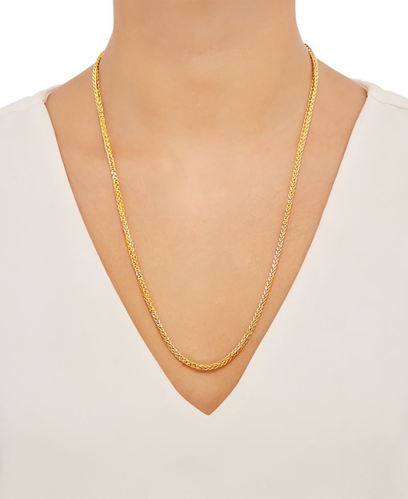 Wheat Link 24" Chain Necklace (2-1/2mm) in 18k Gold-Plated Sterling Silver or Sterling Silver