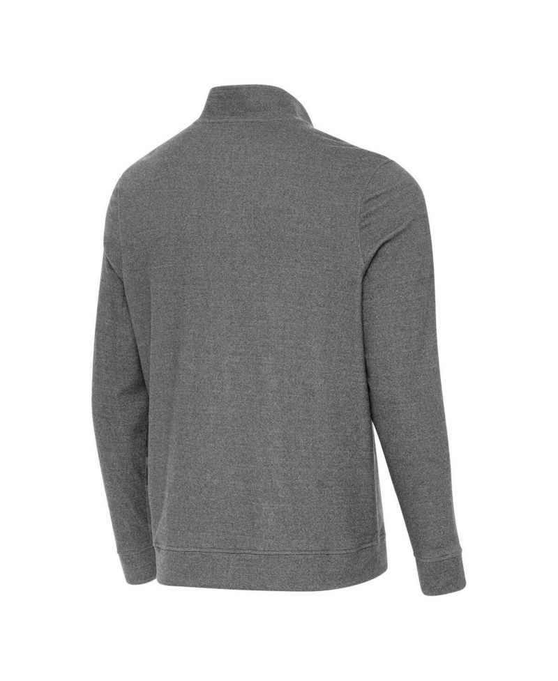 Men's Heather Charcoal Georgia Bulldogs Subtle Quarter-Zip Hoodie