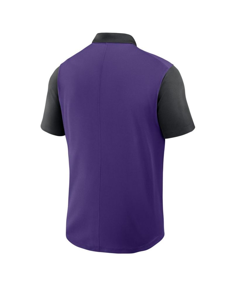 Men's Purple/Black Tampa Bay Rays Cooperstown Collection Color-Block Victory Performance Polo Shirt