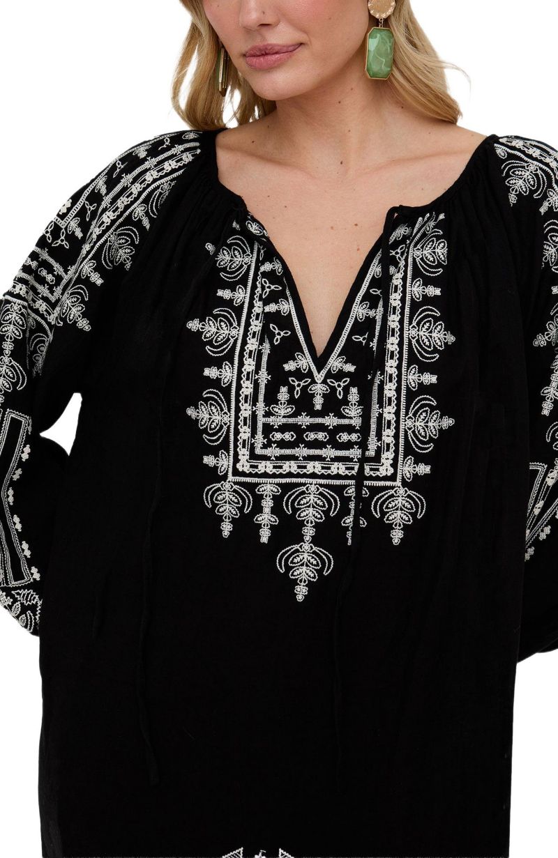 Women's Aurelia Kaftan Style Embroidered Maxi Dress