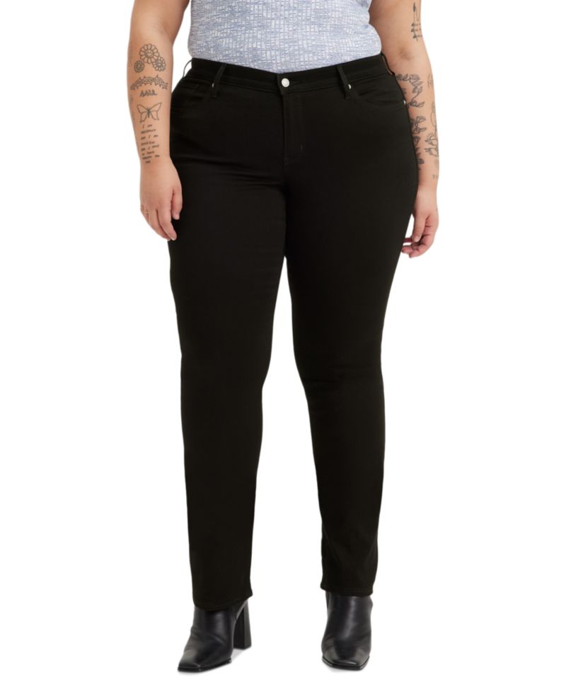 Trendy Plus Size 314 Mid-Rise Shaping Straight-Leg Jeans