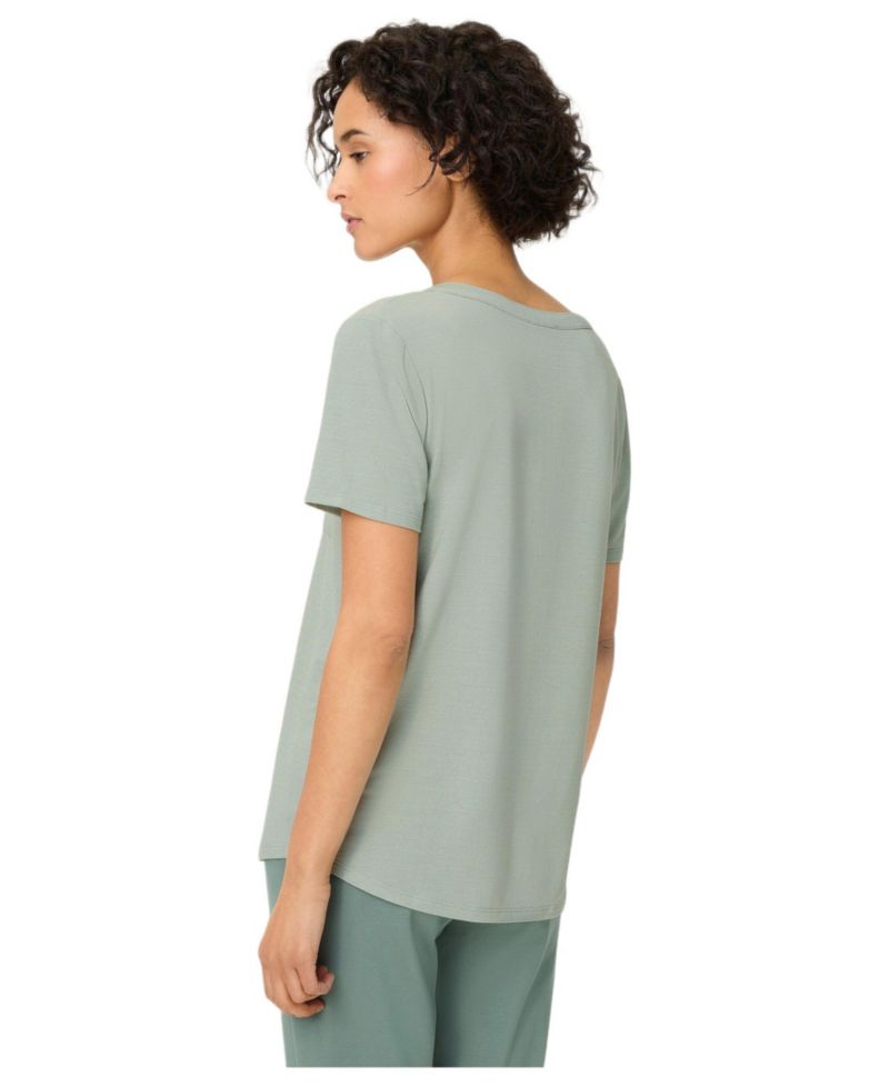 Women's Shimmer Split Neck T-Shirt
