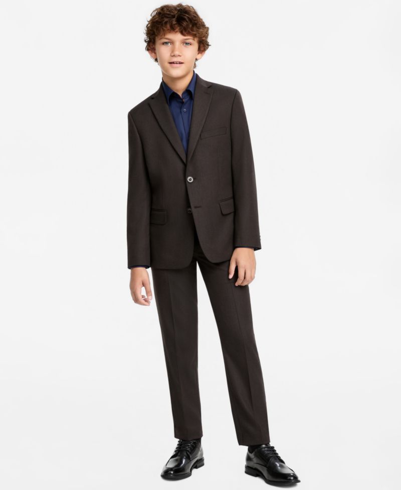 Boys' 8-20 Single-Breasted Notch-Lapel Textured Sports Coat