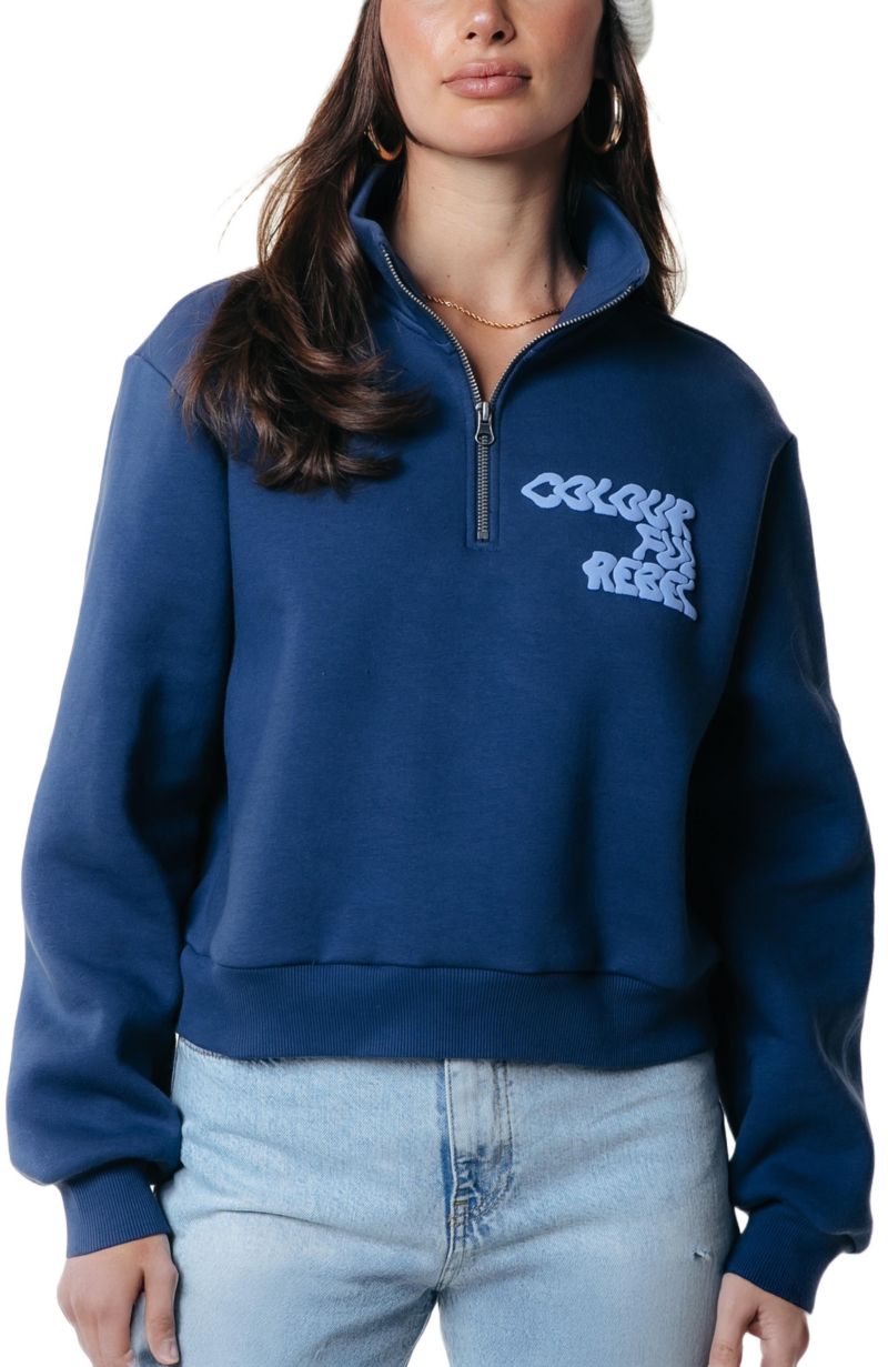 Women's Uni Logo Wave Relaxed Zip Sweat
