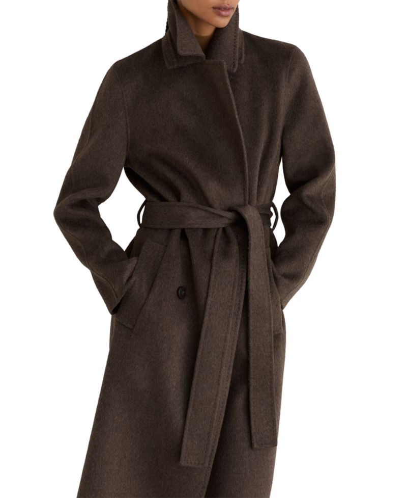 Petite Rene Double-Breasted Wool-Blend Coat