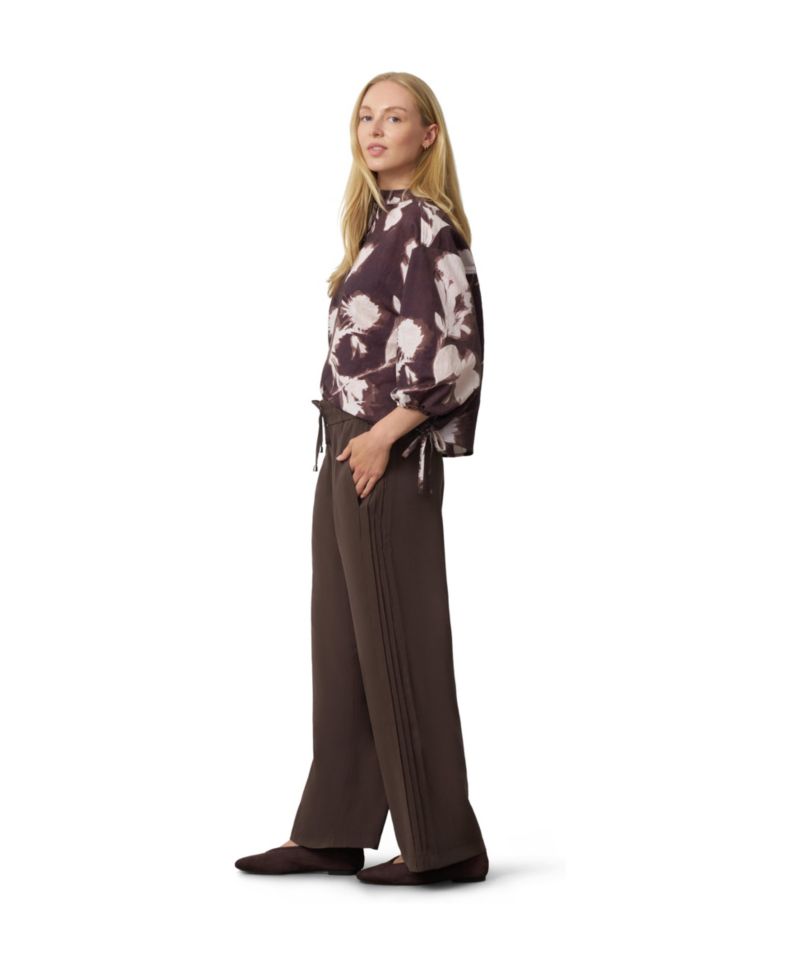 Women's Floral-Print Balloon-Sleeve Blouse