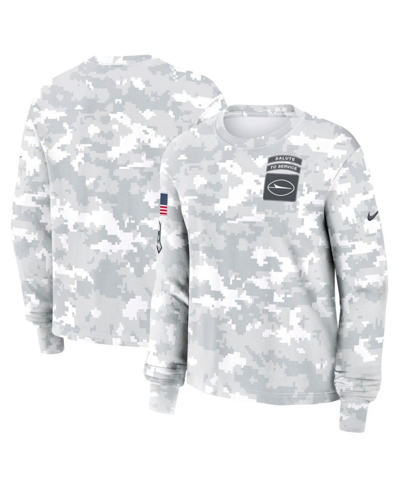 Women's Arctic Camo New York Jets 2024 Salute To Service Long Sleeve T-Shirt