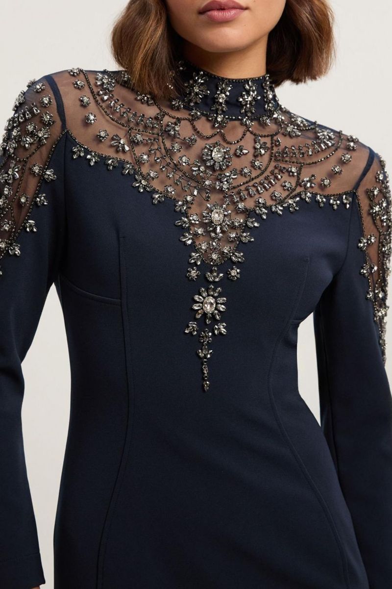 Women's Crystal Embellished Maxi Dress