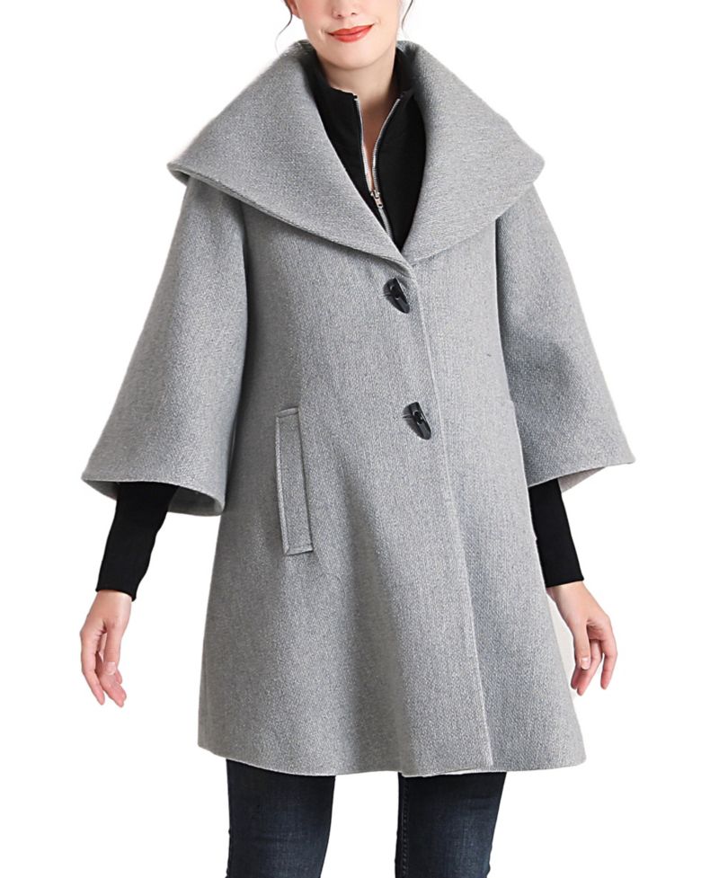 Maternity Aanya A-Line Wool-Blend Removable Bib Coat