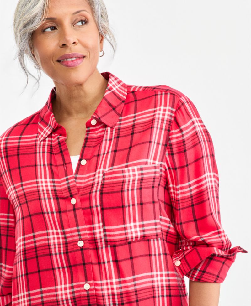 Women's Plaid Button-Up Perfect Shirt