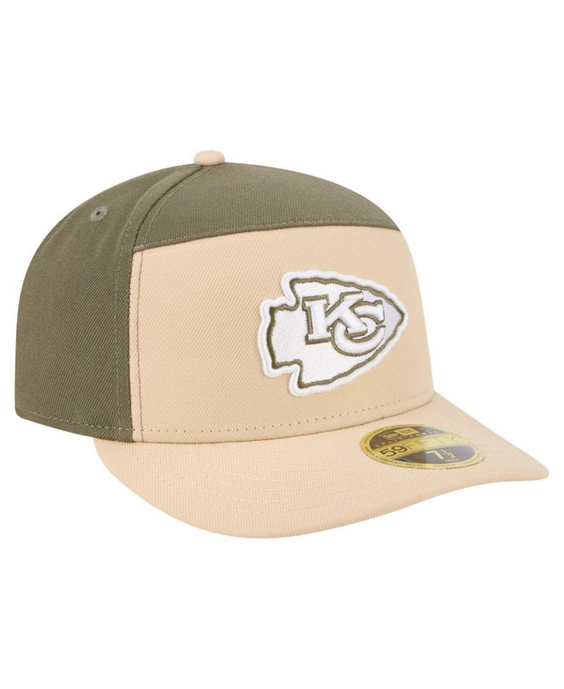 Men's Light Beige/Olive Kansas City Chiefs Two-Tone Color Pack Split Panel 59FIFTY Fitted Hat