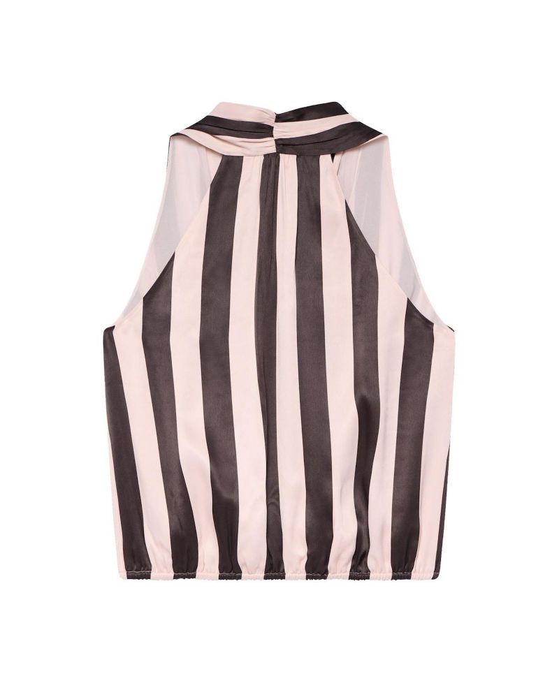 Women's Striped Halter Wrap Top
