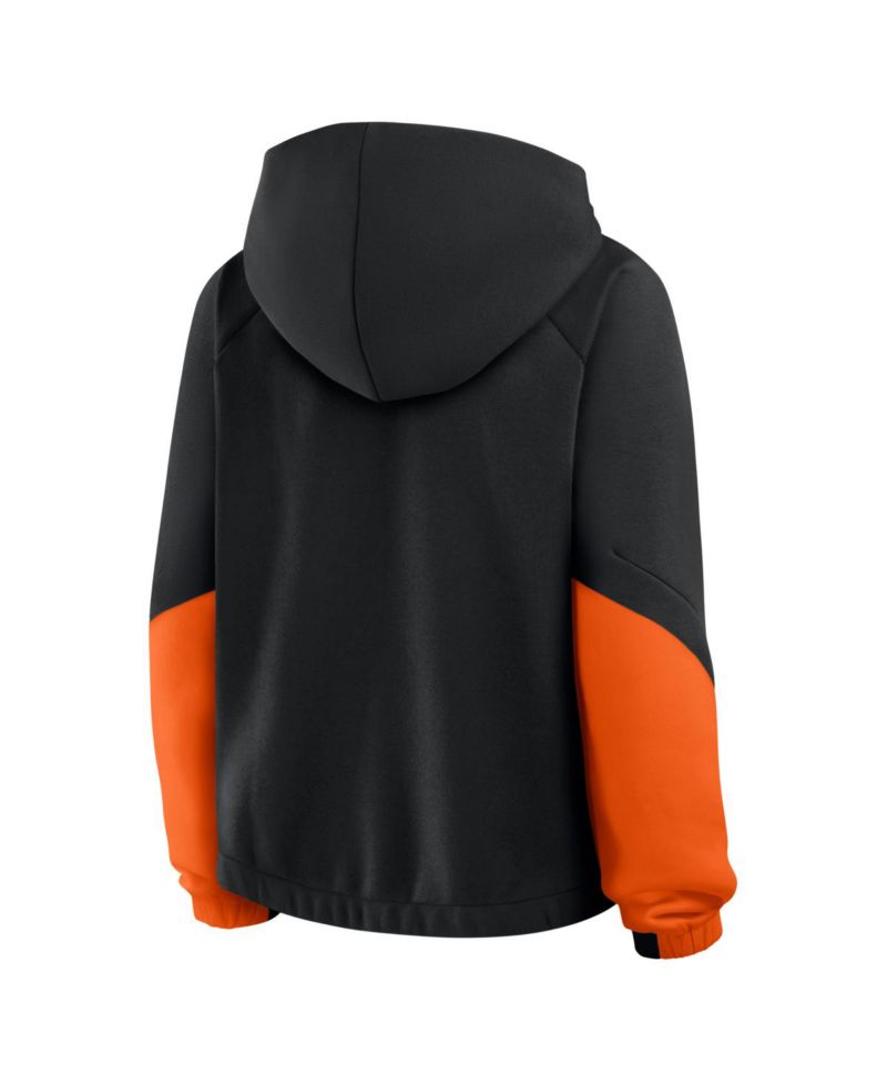 Women's Black Cincinnati Bengals Oversized Redzone Bubble Screen Pullover Hoodie