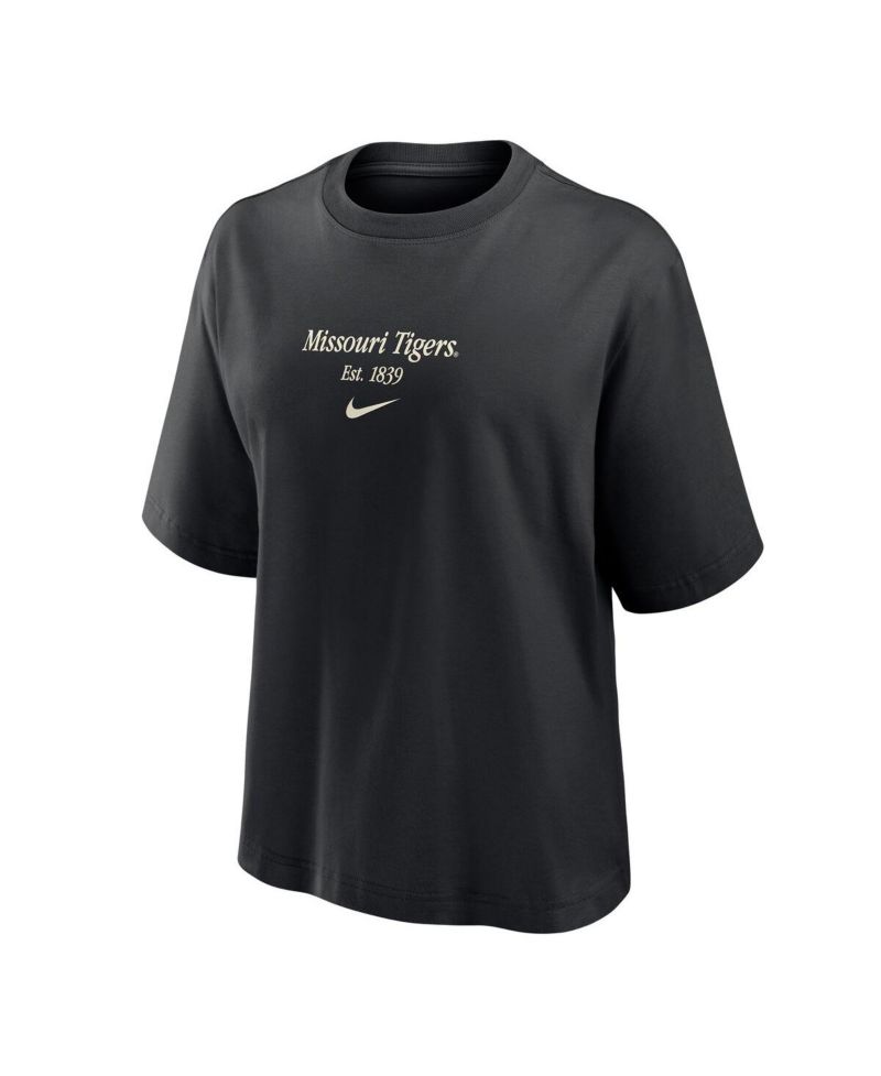 Women's Black Missouri Tigers Boxy T-Shirt